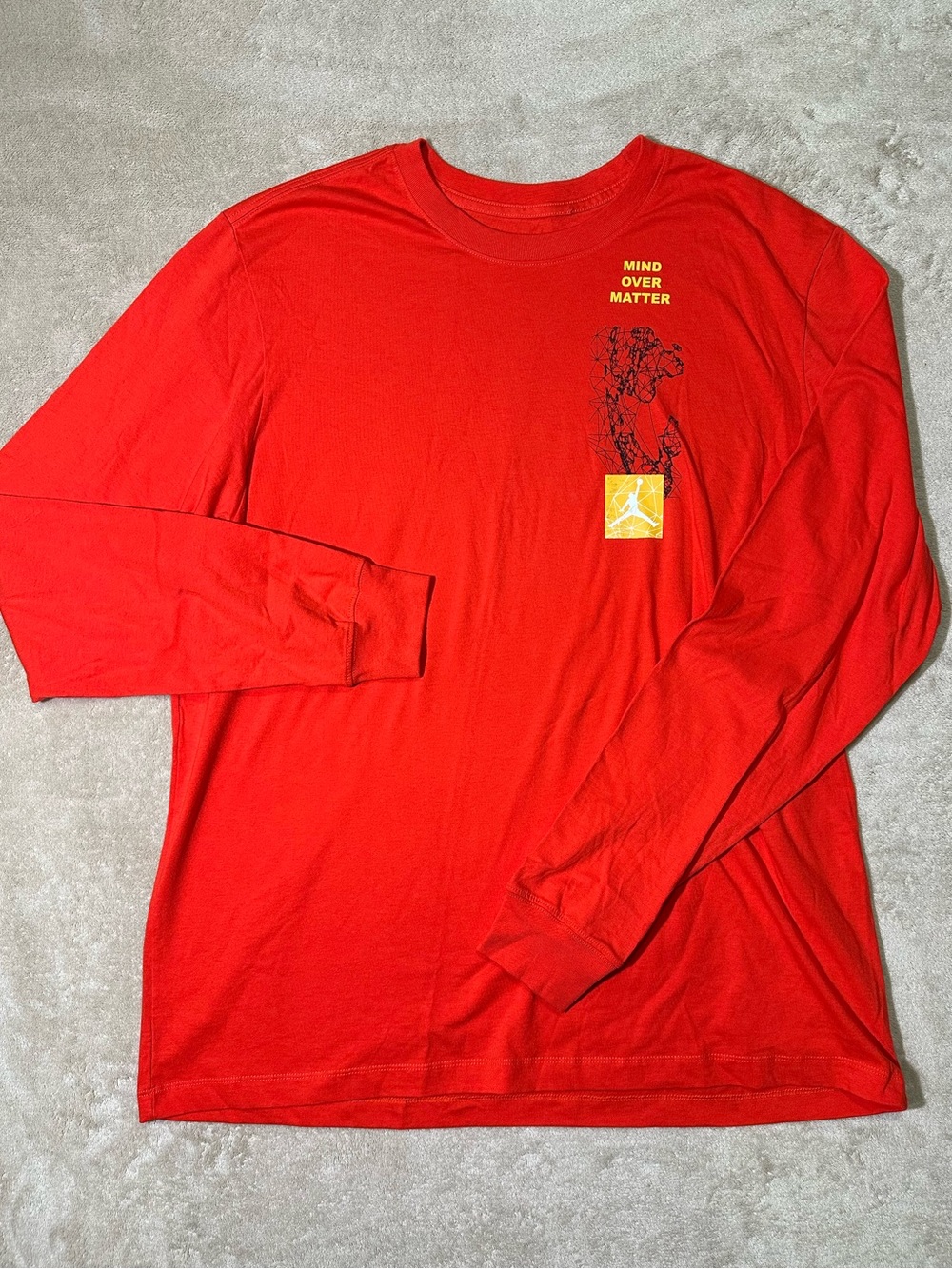 Jordan Brand Mind Over Matter Men’s XL Red Long Sleeve Jumpman Graphic Shirt